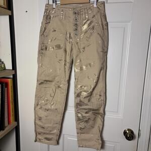Anthropologie Metallic Wanderer Pants 28